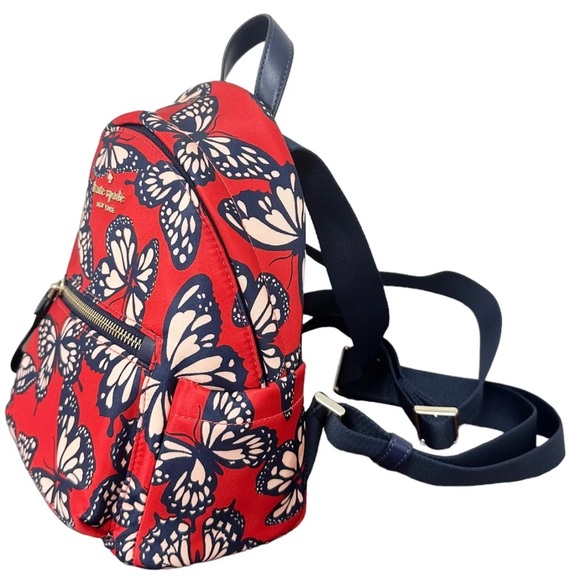 Kate Spade Chelsea The Little Better Nylon Mini Backpack Butterfly Red - Picture 4 of 6